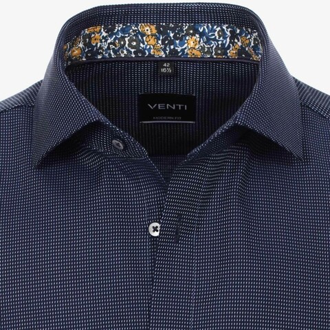 Сорочка Venti Modern Fit 103557500-100 из фактурной ткани темно-синяя