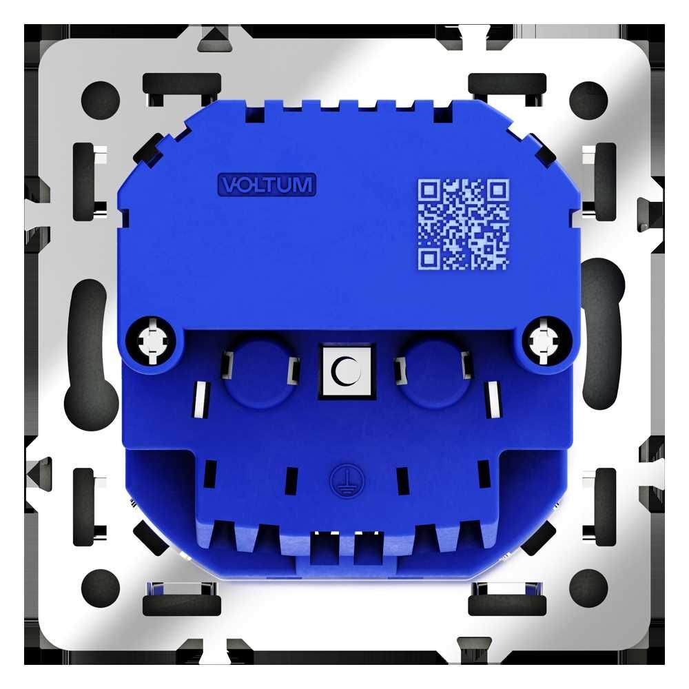 Розетка встраиваемая Voltum S70 с заземлением и защитными шторками, 16А, с USB, A+A, (черный матовый VLS040408