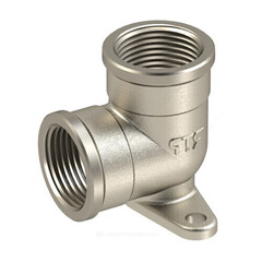 Угольник латунь никель Ду 15 (1/2") с креплением ВР RTP (РосТурПласт) 25186