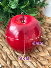 Яблоко зеленое, розовое, бордовое, реалистичное, 8,5 см, муляж, пенопласт, цвет микс, набор 3 шт.