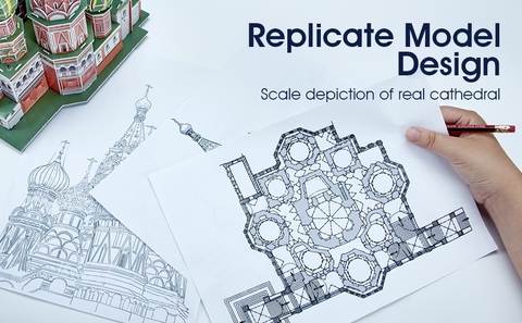 3D Пазл Храм Василия Блаженного с LED-подсветкой