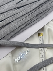 Шнур плоский серый метражом 12 мм