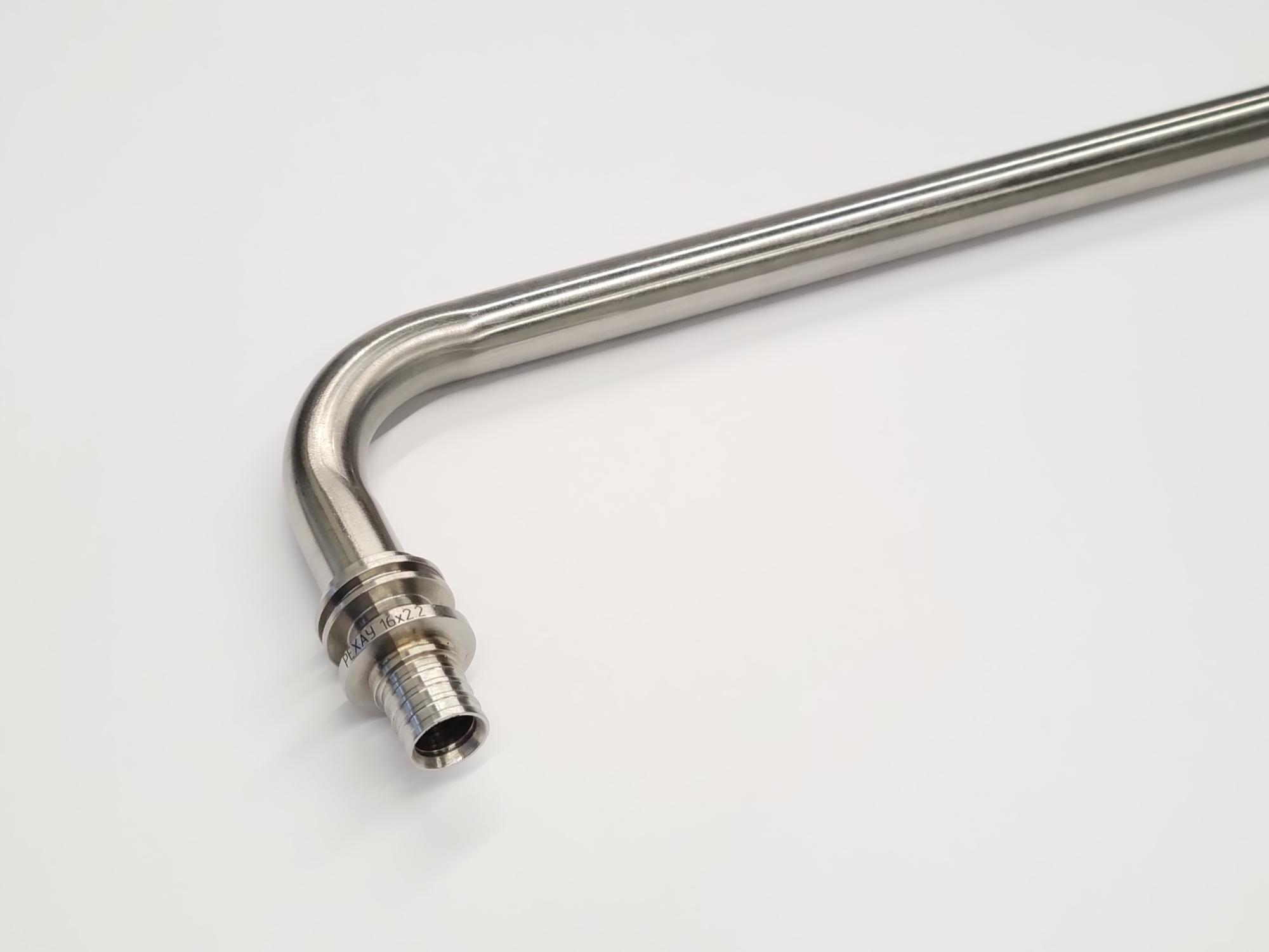 Трубка РЕХАУ из. нерж. стали для подкл. радиатора, Г-образная 20/250