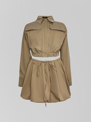 Костюм DZHADAGAEVS 0802 из укороченной рубашки и юбки-баллон