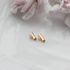 Трубочка с петелькой, спейсер, 10*3 мм, позолота, П613