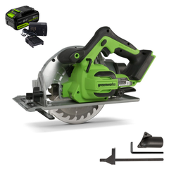 Циркулярная пила Greenworks GD24CSK5 24V аккумуляторная, с АКБ 5 А/ч и ЗУ