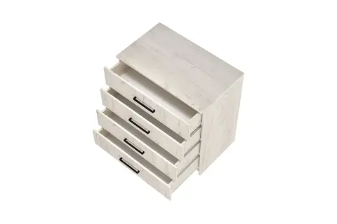 Комод с 4-мя ящиками Фиеста дуб крафт белый