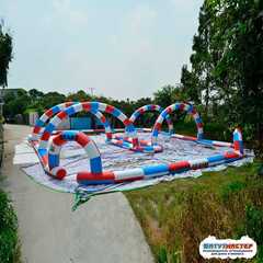 Надувная трасса «Весёлые виражи» для гонок, 15×15×3 м