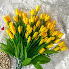 Крокусы-подснежники искусственные, Темно-желтые, набор 3 букета, 33 см, больше 60 бутонов в наборе