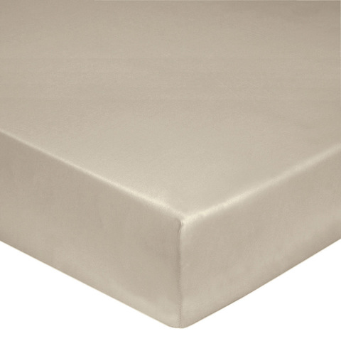 Простыня на резинке 180x200 Blanc des Vosges сатин бежевая