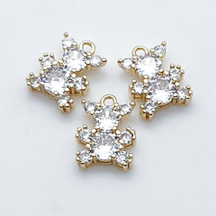 Подвеска Мишка, цвет золото, фианиты, размер 12*9 мм, цена за 1 шт