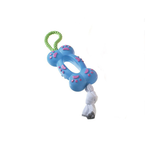 Игрушка Camon Кость для жевания виниловая, для собак, 11 см. (синяя)