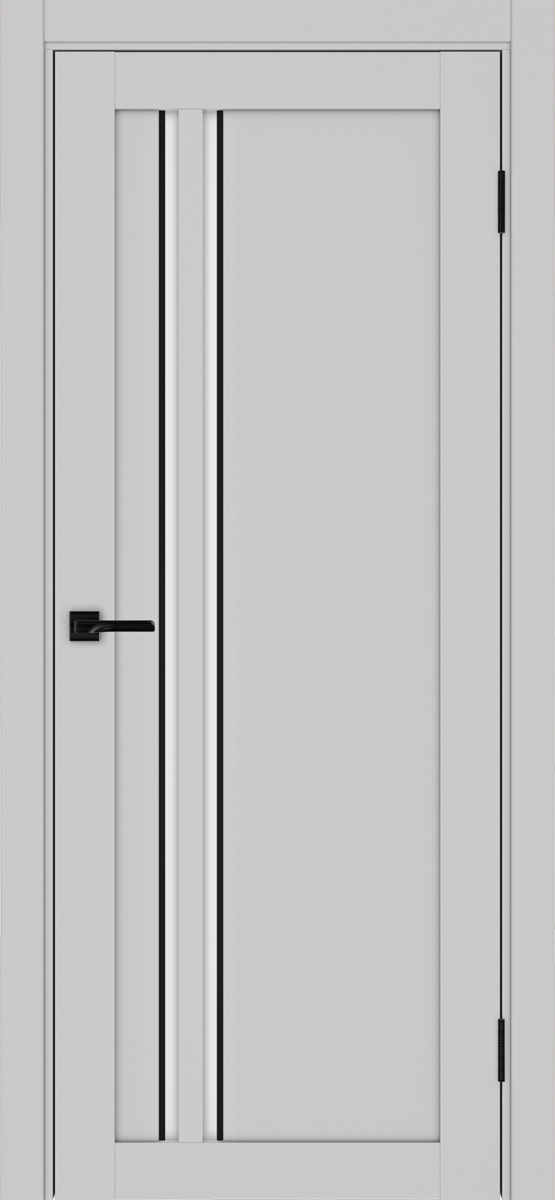 Дверь межкомнатная Оптима Порте Турин 525.121 АПС молдинг SB, цвет пепельный, экошпон, стекло мателюкс