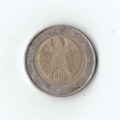 2 евро 2002 год Германия Федеральный орел (двор F) VF