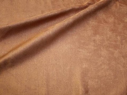Портьерная однотонная негорючая ткань Феникс коричневый