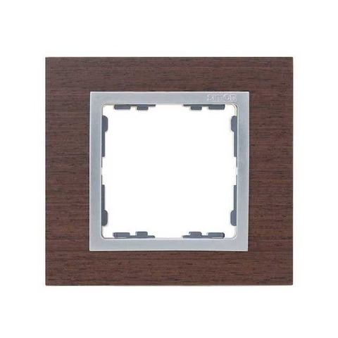 Рамка на 1 пост. Цвет Венге / алюминий. Simon 82 Nature. 82917-65