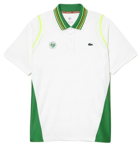 Поло теннисное Lacoste Sport Roland Garros Edition Ultra-Dry Two Tone Polo Shirt - white/green