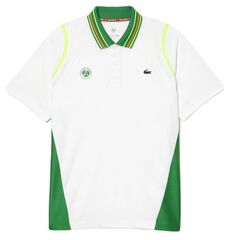 Поло теннисное Lacoste Sport Roland Garros Edition Ultra-Dry Two Tone Polo Shirt - white/green