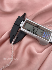 Бусины стеклянные биконусы на нити прозрачные