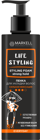 Markell LIFESTYLING Пенка для укладки волос СИЛЬНАЯ ФИКСАЦИЯ 195мл