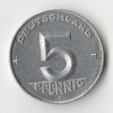 K11942 1952 Германия - ГДР 5 пфеннигов буква E