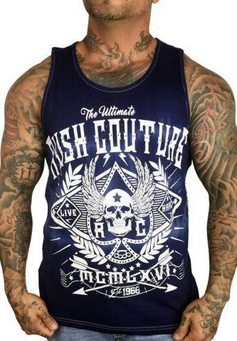 Rush Couture | Майка мужская BIKER BLADE TANK TOP Dye Blue RC285 синяя перед