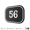 Номерок на дверь квартиры 56, для кабинета, офиса, шильдик 9 х 7 см, черный, Айдентика Технолоджи