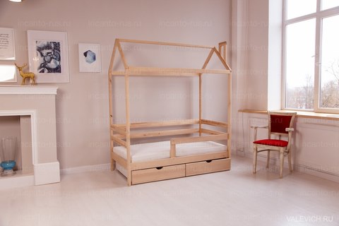Кроватка-домик  Incanto  «Dream Home Karelian pine » без ящиков, цвет натуральный
