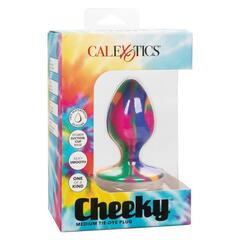 Яркая анальная пробка Cheeky Medium Tie-Dye Plug - 7,5 см. - 