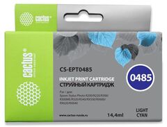 Картридж струйный Cactus CS-EPT0485 светло-голубой (14.4мл) для Epson Stylus Photo R200, R220, R300, R320, R340, RX500, RX600, RX620, RX640