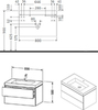 Тумба с раковиной подвесная, глянцевая белая Duravit L-Cube 80 LC6927O2222