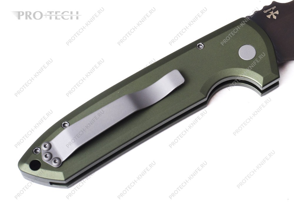 Нож Pro-Tech Rockeye Green Smoky Gray DLC 3V Exclusive - фотография 