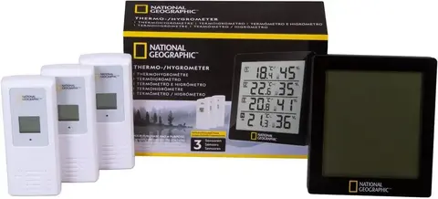 Термогигрометр National Geographic Bresser с тремя датчиками черный