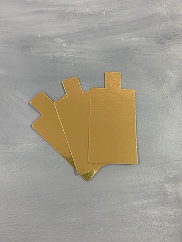 Подложка золото с держателем прямоугольник 90х55 мм (толщина 0,8 мм), 1 шт