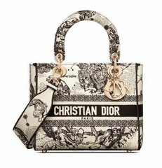 Сумка Dior Lady D-lite, модель среднего формата кремовый
