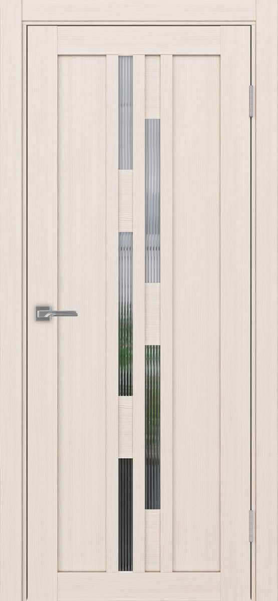 Дверь межкомнатная Оптима Порте Турин 551.121, цвет перламутровый ясень, экошпон, стекло мору