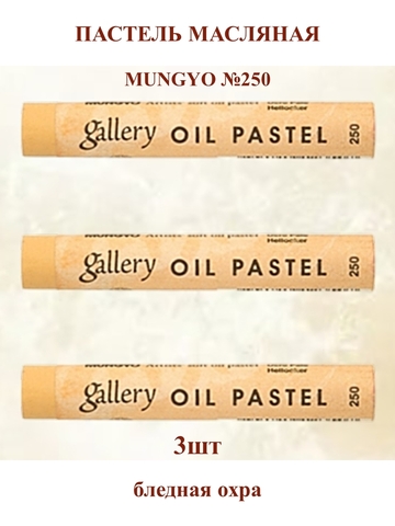 Пастель масляная мягкая профессиональная MUNGYO Gallery Бледная охра №250 (3шт)