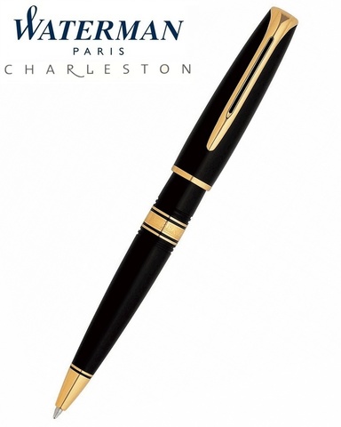 Ручка шариковая Waterman Charleston Ebony Black GT (S0701010)