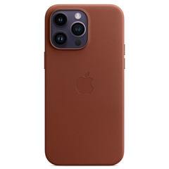 Кожаный чехол с поддержкой MagSafe Apple Leather Case для iPhone 14 Pro Max, Umber (Умбра)