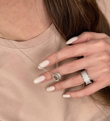 25740- Кулон (колечко-шарик) на цепочке из серебра