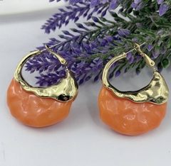 Серьги крупные с цветной вставкой из акрила в стиле CELINE