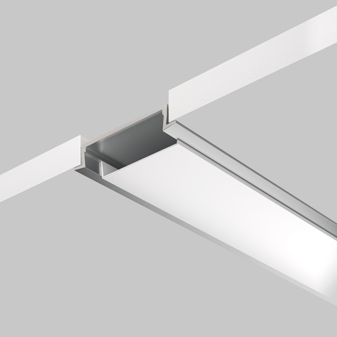 Алюминиевый профиль Maytoni встраиваемый с накладным фланцем 30x6 (Серебро, 2 м), ALM-3006-S-2M 632018