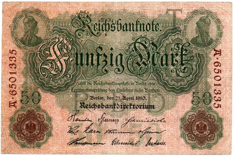 Банкнота 50 марок 1910 год Германская Империя
