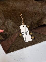 Пальтовая ворсовая меланжевая шерсть с сури альпакой (Bottega Veneta, 70%сури альпака/30%шерсть, Темный мускат, 152, 349 гр/м2)