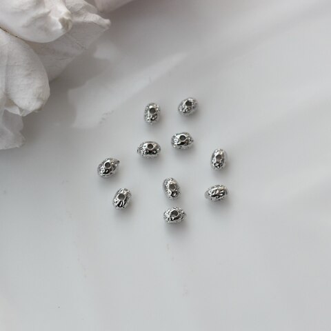 Бусина разделитель (спейсер) фриформ, 4,5*3 мм, родий, 10 штук. Р063