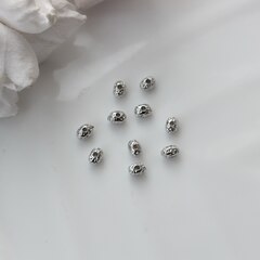 Бусина разделитель (спейсер) фриформ, 4,5*3 мм, родий, 10 штук. Р063