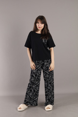 CWXW 50051-22K Пижама женская (футболка, брюки),черный