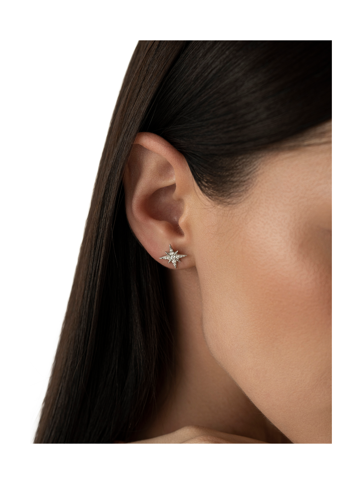 Серьги-гвоздики Полярная звезда малые