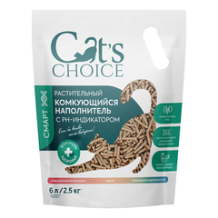 Cat's choice растительный комкующийся наполнитель с pH-индикатором 6л/2,5 кг