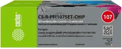 Картридж перезаправляемый струйный Cactus CS-R-PFI107SET-CHIP набор 5шт.упак. для Canon imageProGRAF iPF670, 680, 685, 770, 780, 785 с чипом